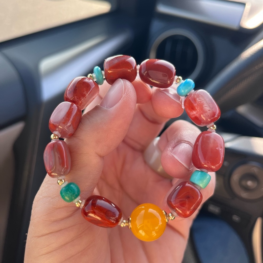 Elegant Natural Red jade design Bracelet